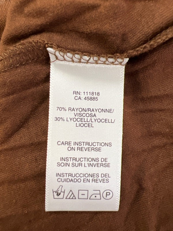 Michael Kors Women's Brown Quarter Zip Ruffle Front Sleeveless Shirt - L image 4
