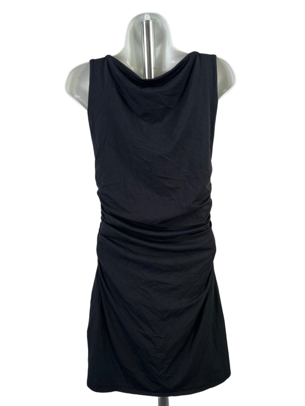 Abercrombie & Fitch Women's Black High Neck Ruched Sleeveless Mini Dress - M image 2