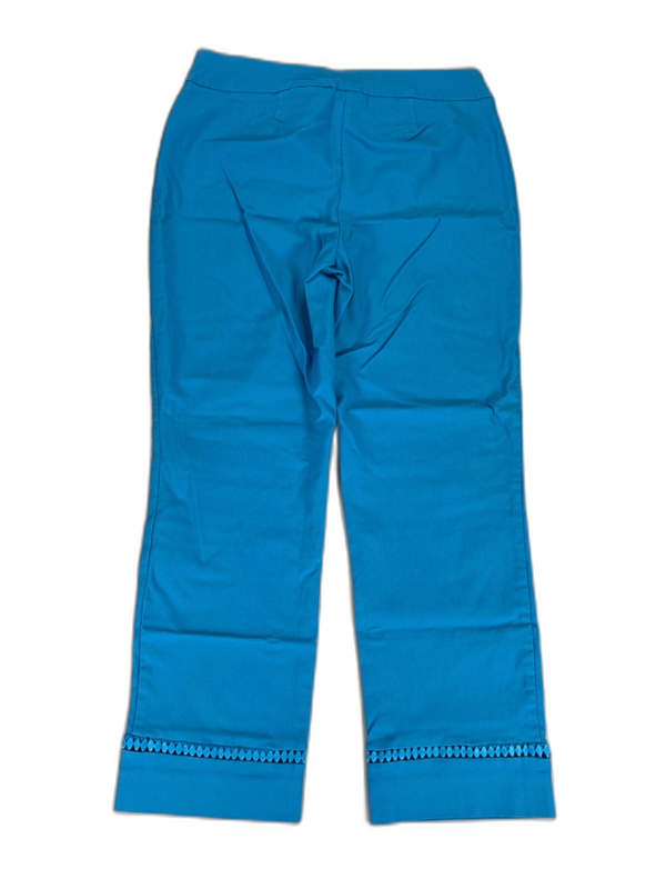 Chico's Women's Blue Cut Out Trim Pull On Capri Pants - 0/US S image 2