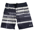 Oakley Men's Black/Beige Striped Unlined Swim Shorts - 40