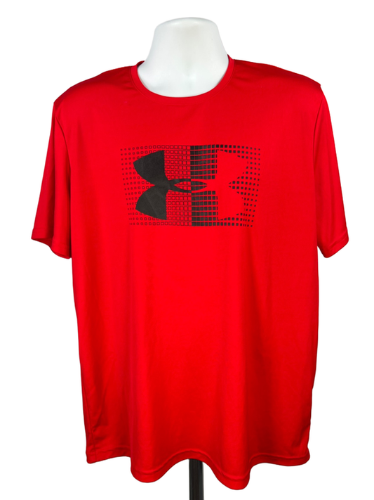 Under Armour Men's Red Heatgear Loose Logo Short Sleeve Tee Shirt - XL