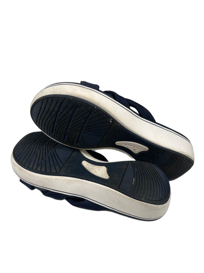 Clarks Cloudsteppers Women's Blue/White Breeze Rae Cam Slide On Sandals - 7 image 8