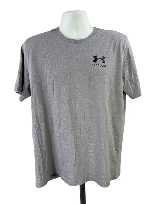 Under Armour Men's Gray Freedom Graphic Short Sleeve T-Shirt - XL