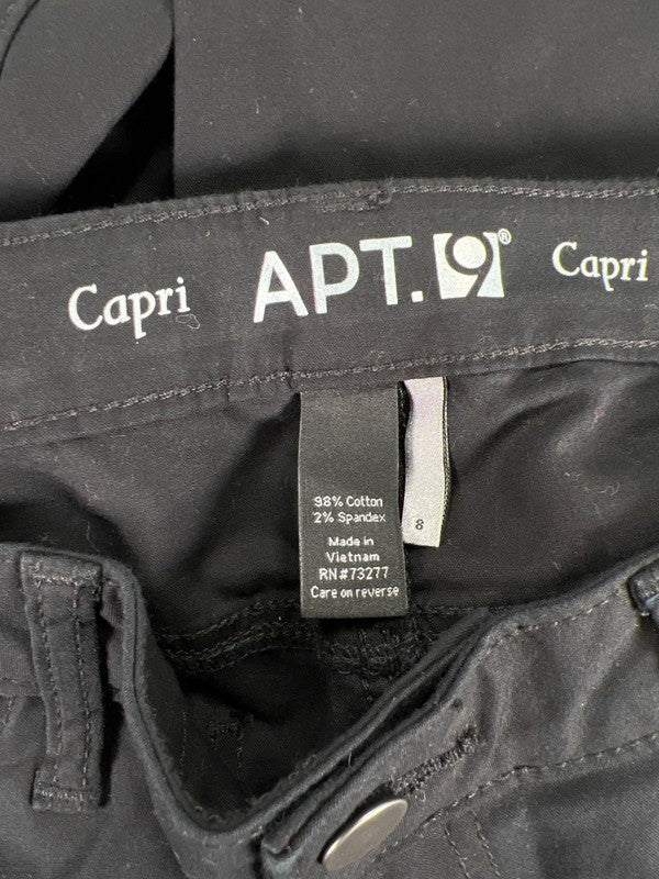 Apt 9 Women's Black Mid Rise Mid Calf Capri Pants - 8 image 3