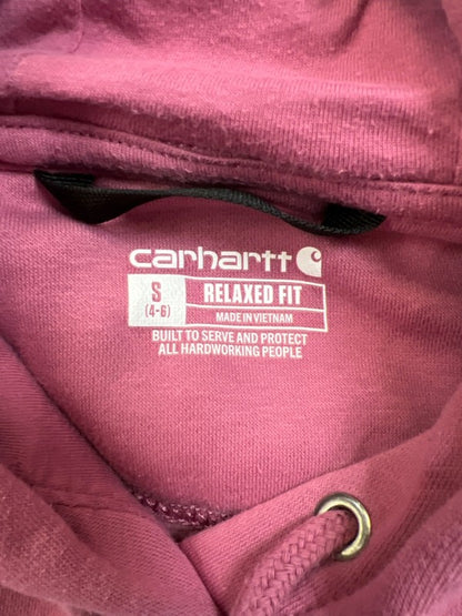 Carhartt Women's Pink Relaxed Fit Pullover Hoodie Sweatshirt - S image 3