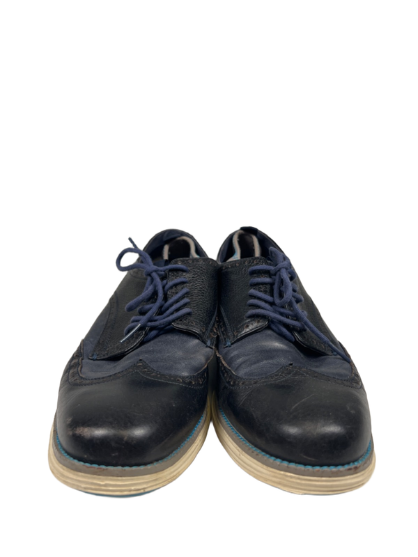 Cole Haan Men’s Blue Leather Lace Up Wingtip Oxford Shoes - 11.5 image 2