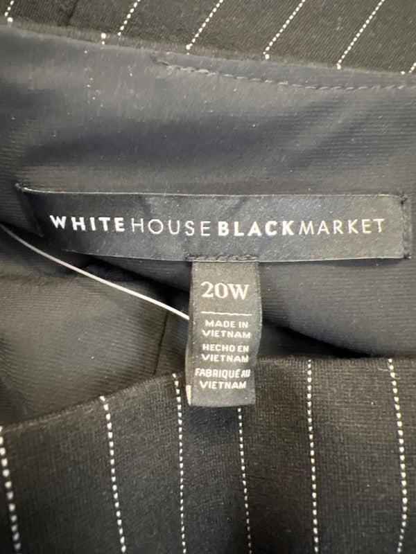 White House Black Market Women's Black Pinstripe Mermaid Skirt - 20W Plus image 3