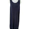 Chico's Women's Blue Sleeveless Sheer Striped Bottom Midi Dress - 3/US 16