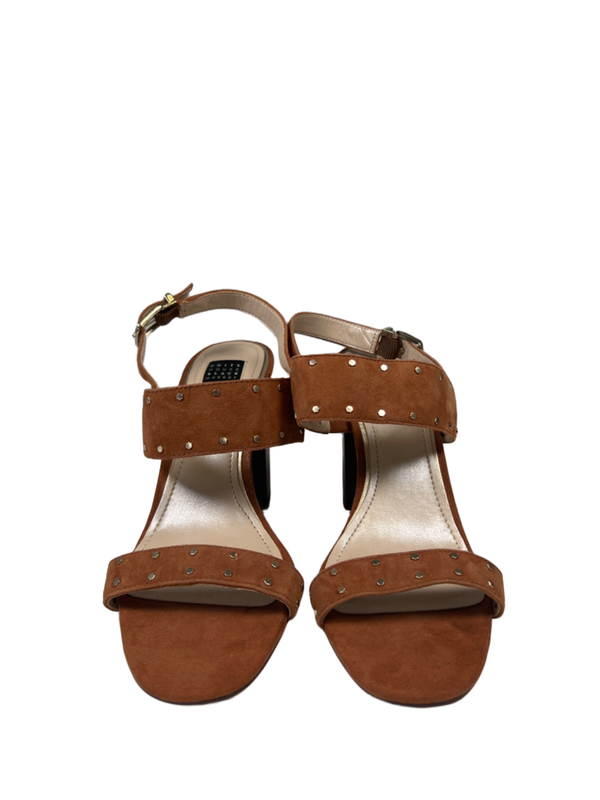 White House Black Market Women's Brown Eden Open-Toe Slingback Sandal Heels - 7 image 2