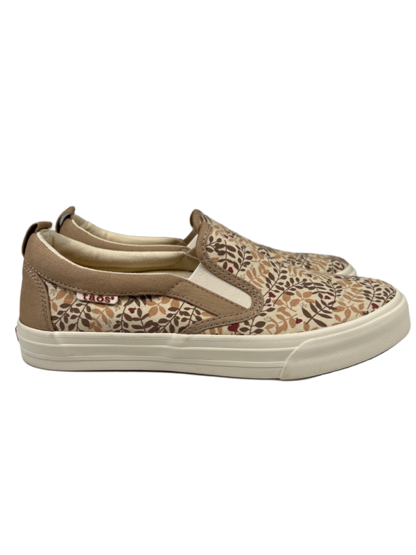 Taos Women's Beige Branch Rubber Soul Slip On Sneakers - 8