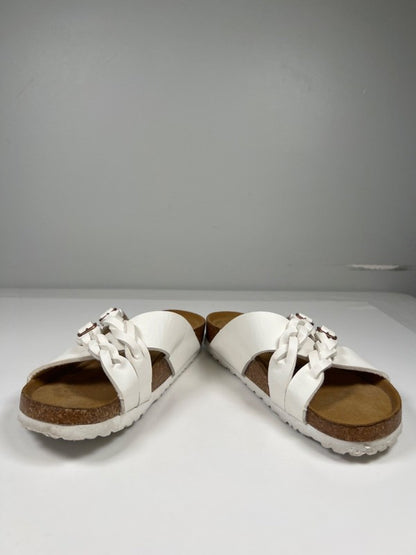Aerothotic Women's White Leather Suri Cork Braided Adjustable Sandals - 38/US 8 image 6