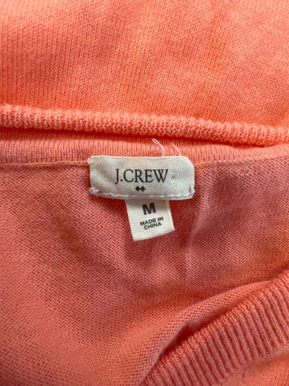 J.Crew Women's Orange/Coral Long Sleeve Thin V-Neck Sweater - M image 3