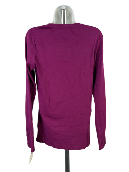 Caslon Women's Dark Purple Cotton Long Sleeve Shirt - XL image 2