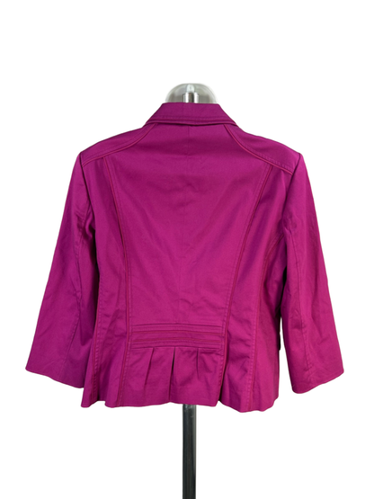White House Black Market Women's Purple One-Button Elbow Sleeve Blazer - 14 image 2