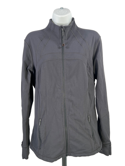 Lululemon Women's Gray Deep Coal Define Vented Zip Up Long Sleeve Jacket - 12