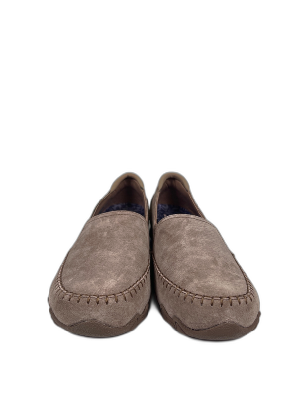 Skechers Women's Brown/Taupe Suede Relaxed Fit Biker Alumni Loafers - 8.5 image 2