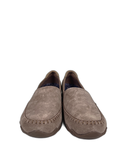 Skechers Women's Brown/Taupe Suede Relaxed Fit Biker Alumni Loafers - 8.5 image 2