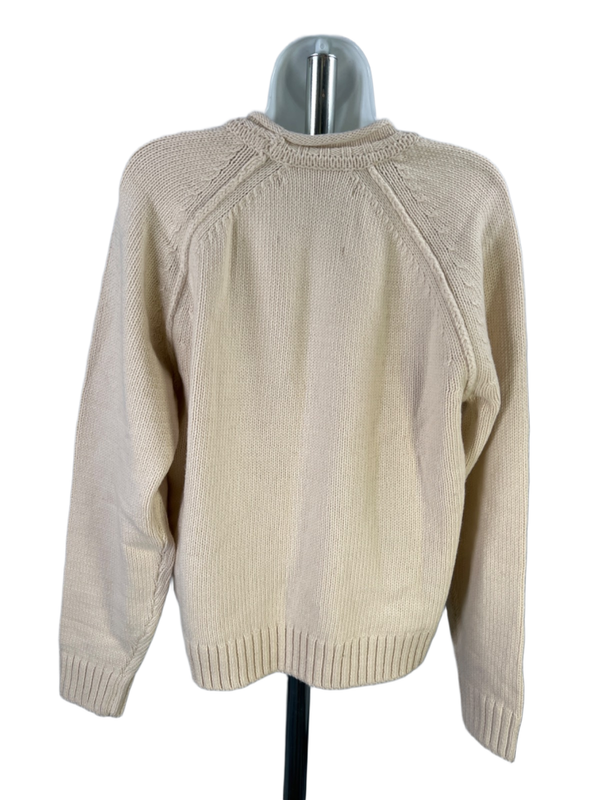 Abercrombie & Fitch Women's Beige/Ivory Wool Blend Long Sleeve Sweater - S image 2