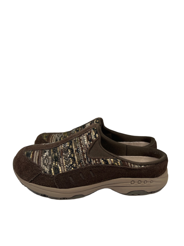 Easy Spirit Women's Green Textured Travel Time Slip On Clogs - 7 Wide image 5