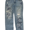 Chico's Women's Light Wash Embroidered So Slimming Crop Jeans - Petite 0.5/US 6