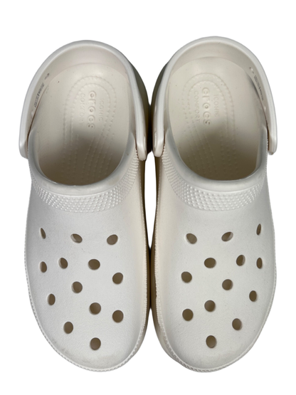 Crocs Unisex Ivory/White Comfort Classic Crush Platform Clogs - Women's 8 image 3