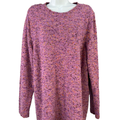 J Jill Women's Purple/Orange Knit Crewneck Pullover Sweater - XL