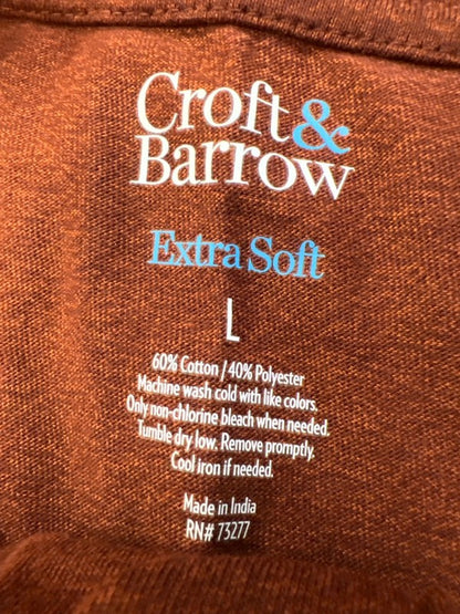 Croft and Barrow Men's Orange The Extra Soft Henley Shirt - L image 3