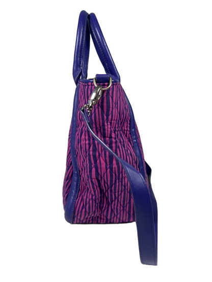 Vera Bradley Women's Purple Impressionista Stripe Trimmed Trapeze Satchel Purse image 3
