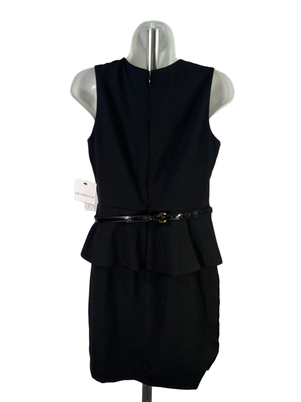 Liz Claiborne Women's Black Shirred Belted Layered Sleeveless Midi Dress - 6 image 2