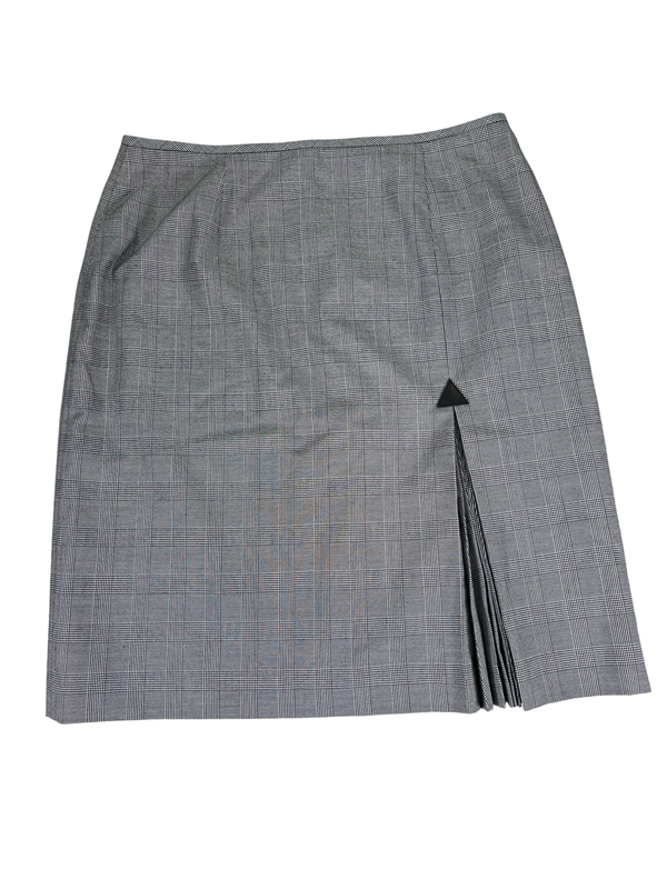 Casual Corner Annex Women's Gray Plaid Pleated Side Straight Skirt - 12 Petite