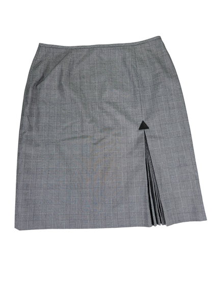 Casual Corner Annex Women's Gray Plaid Pleated Side Straight Skirt - 12 Petite