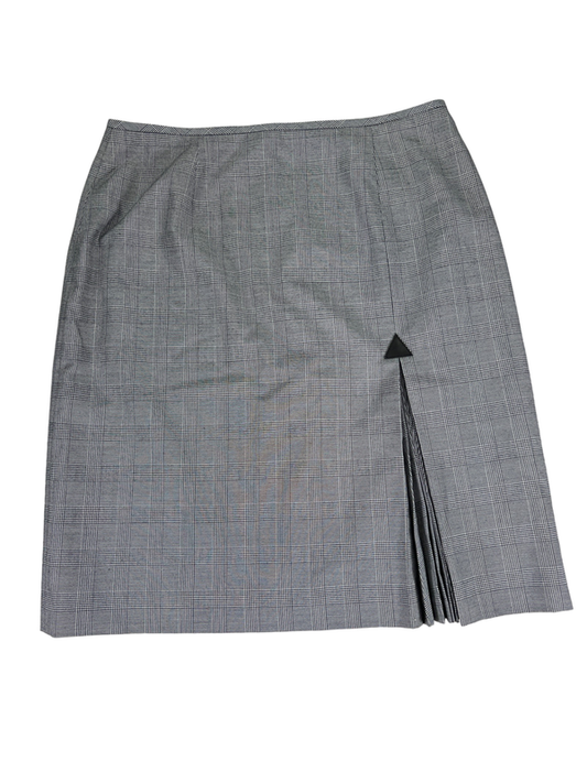 Casual Corner Annex Women's Gray Plaid Pleated Side Straight Skirt - 12 Petite