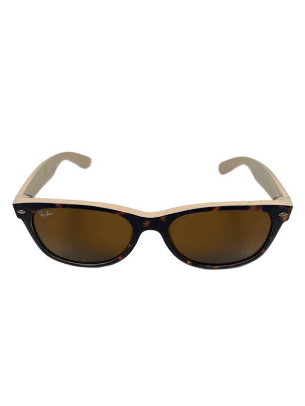 Ray-Ban Women's Brown/Beige New Wayfarer Top Havana Sunglasses image 2
