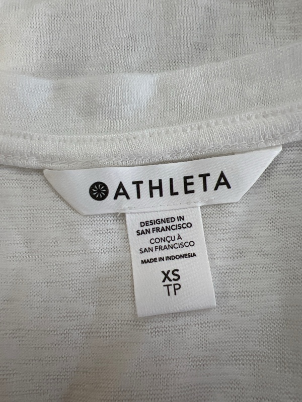 Athleta Women's White Short Sleeve V-Neck T-Shirt - XS image 3