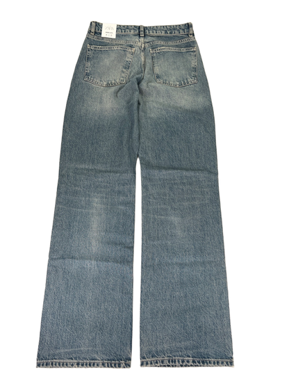 Zara Women's Medium Wash Wide Leg Full Length Mid Rise Denim Jeans - 4 image 2