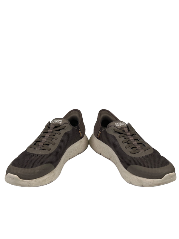 Skechers Men's Gray/Taupe Slip-In Go Walk Hands Free Sneakers - 11 Extra Wide image 6