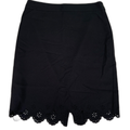 Ann Taylor Women's Black Scalloped Cutout Edge Straight Skirt - 8