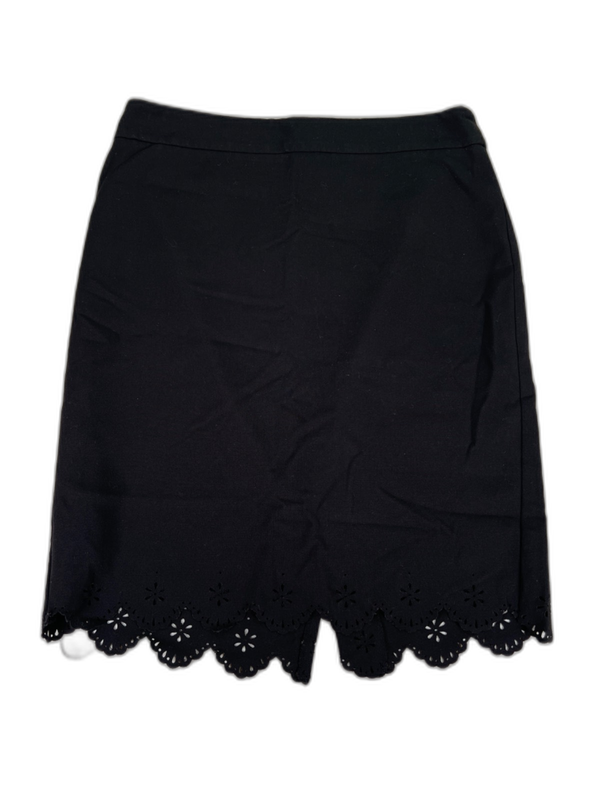 Ann Taylor Women's Black Scalloped Cutout Edge Straight Skirt - 8