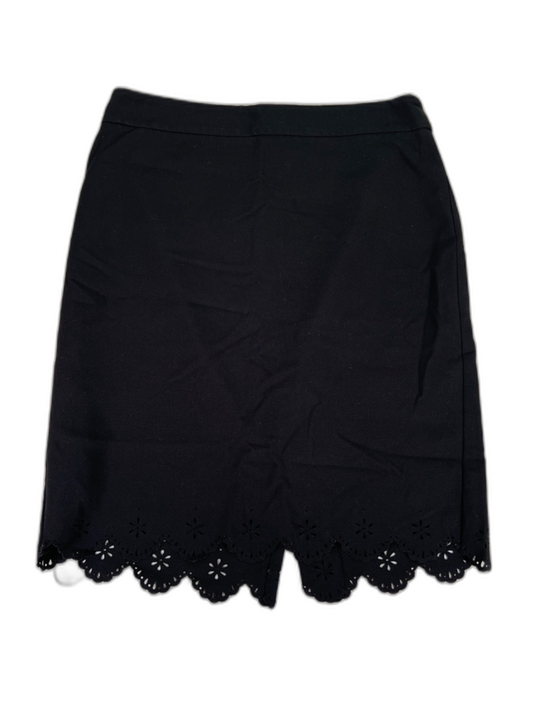 Ann Taylor Women's Black Scalloped Cutout Edge Straight Skirt - 8
