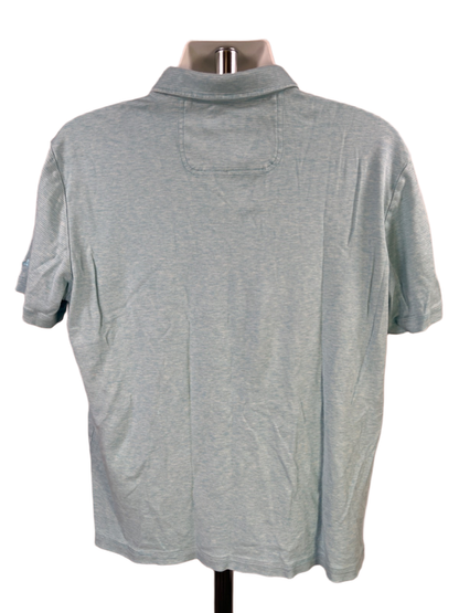 Tommy Bahama Men's Blue/White Striped Short Sleeve Polo Shirt - L image 2