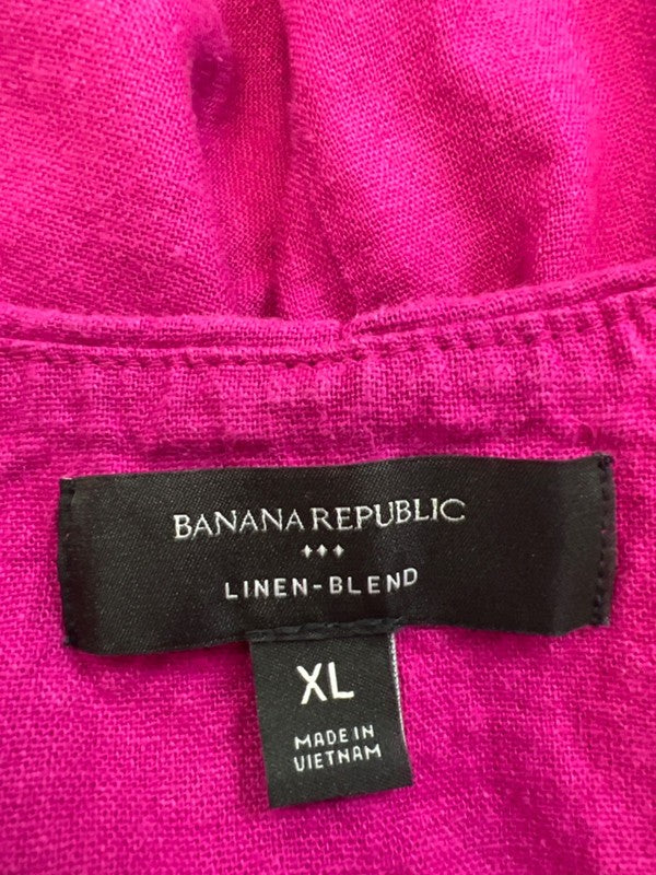 Banana Republic Women's Pink Linen Blend Sleeveless Button Up Mini Dress - XL image 3