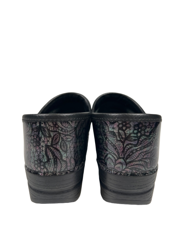 Dansko Women's Black Metallic Patent Leather Professional Work Clogs - 7.5/8 image 4