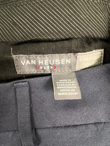 Van Heusen Men's Navy Blue Straight Fit Flex Chino Pants - 38x30 image 3