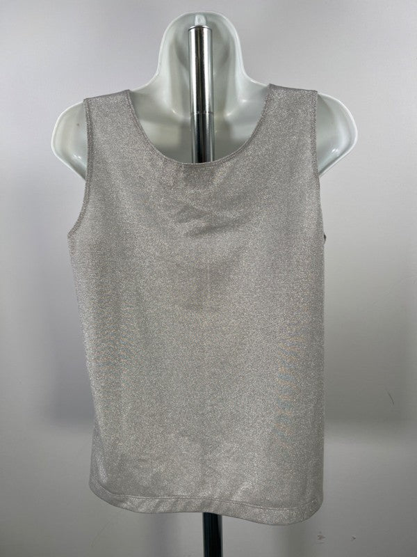 Chico's Women's Gray Additions Metallic Sleeveless Shirt And Cardigan - 1/US M image 4