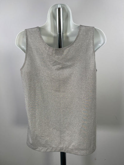 Chico's Women's Gray Additions Metallic Sleeveless Shirt And Cardigan - 1/US M image 4