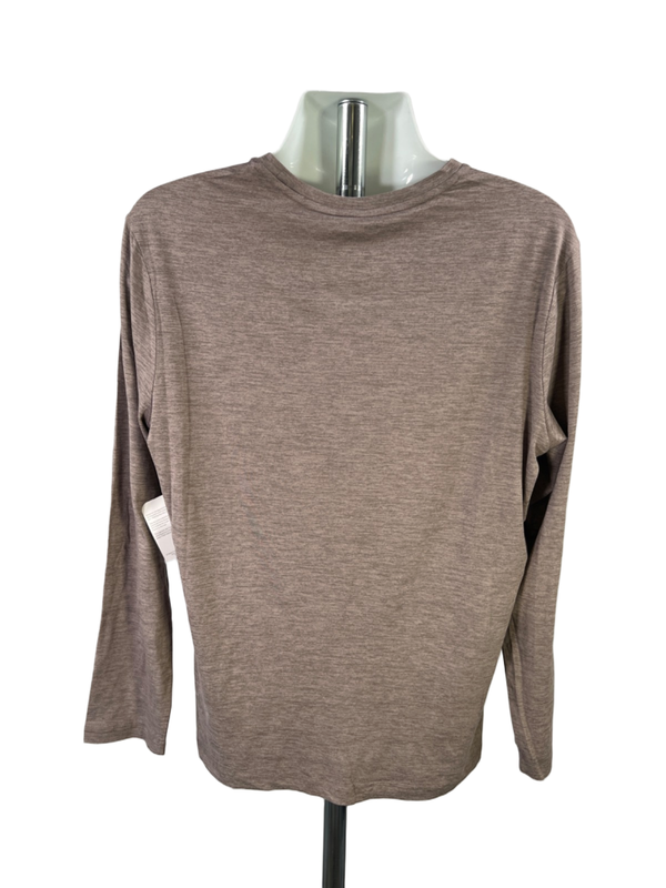 Reebok Men's Brown Driftwood Heather Long Sleeve Slim Athletic Shirt - XL image 2