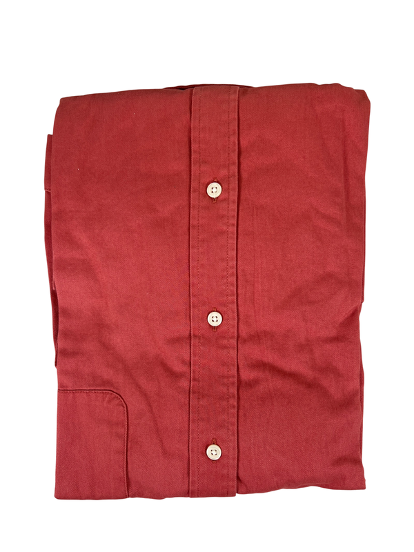 Lands End Men's Nantucket Red Long Sleeve Twill Button Up Shirt - L image 2