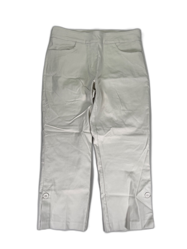 Tribal Women's Taupe/Beige Stretch Pull On Cropped Trouser Pants - 8