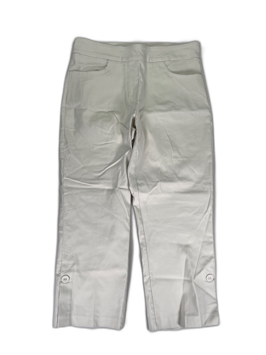 Tribal Women's Taupe/Beige Stretch Pull On Cropped Trouser Pants - 8