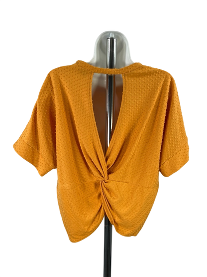 Cozy Co Women's Yellow/Gold Textured Open Back Shirt - S image 2